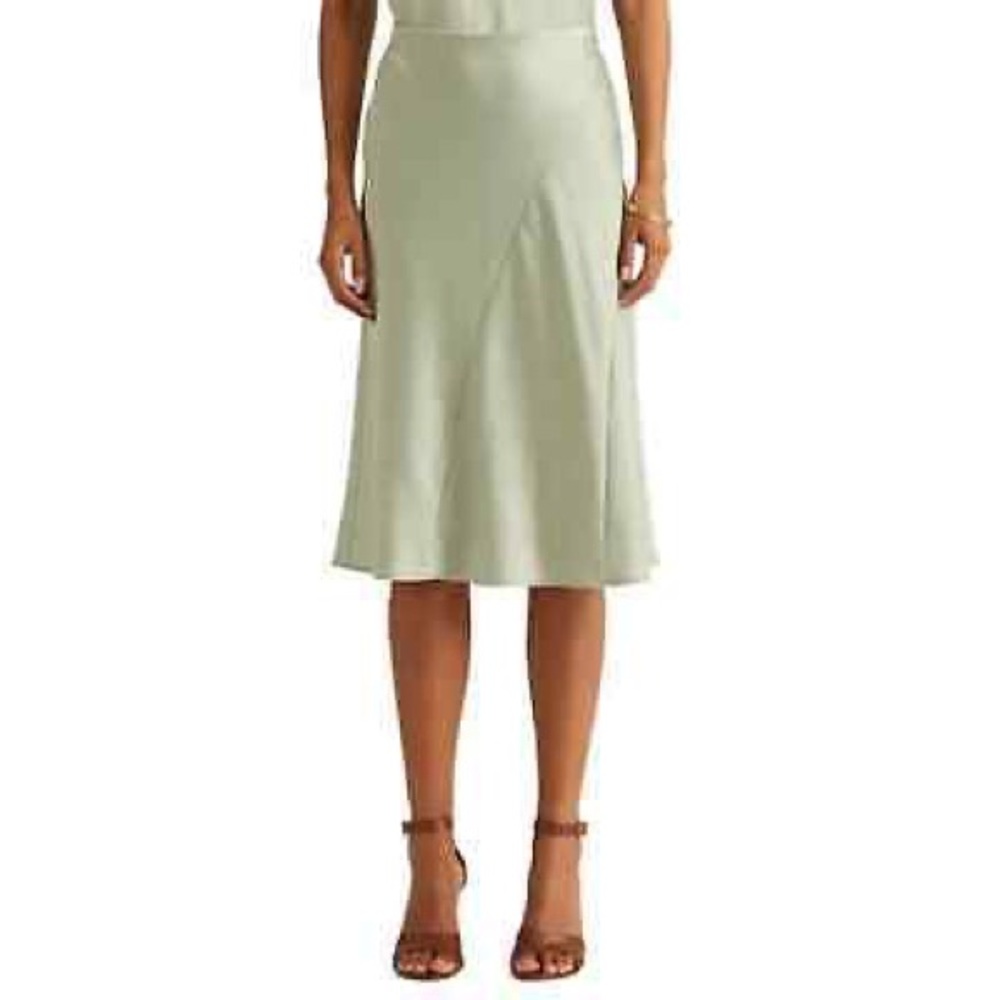 LAUREN RALPH LAUREN Petite Knee Length Sleek Skirt Light Green